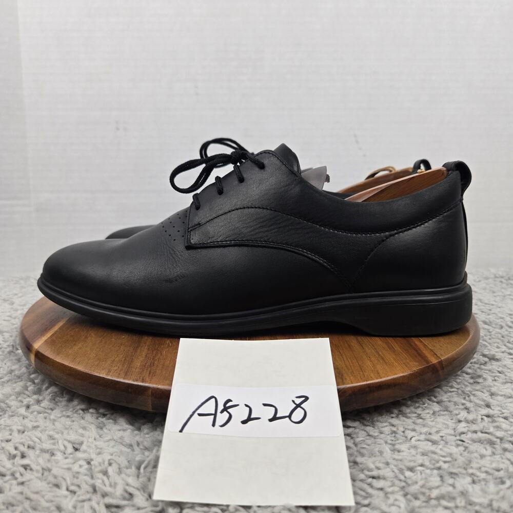 Amberjack Mens 10 The Original Obsidian Black Leather Oxford Casual Daily Shoe